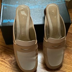 Leather slide mules slip on